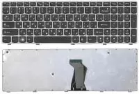Клавиатура для ноутбука Lenovo IdeaPad B570, B580, V570, Z570, Z575, B590, черная с серой рамкой
