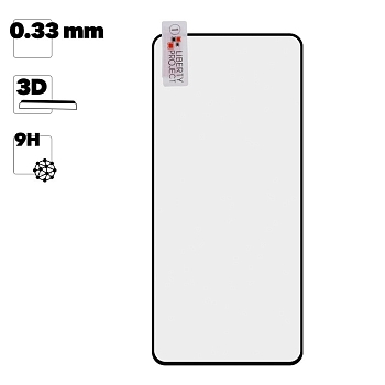 Защитное стекло "LP" для Huawei Honor 30 Pro+ 3D Full Glue с рамкой 0.33 мм 9H, черное (ударопрочное)