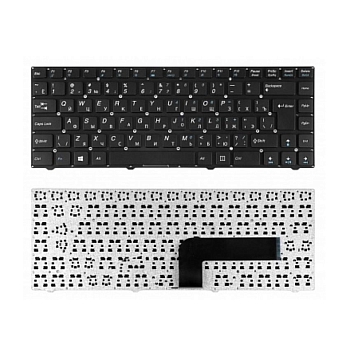 Клавиатура для ноутбука DNS 0150931, Pegatron B14Y, Clevo W740, W840 Series черная, без рамки, большой Enter