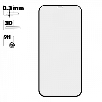 Защитное стекло Remax Medicine G. GL-27 3D для телефона Apple iPhone 12 Pro Max с рамкой 0, 3 мм, черное