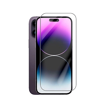 Защитное стекло для iPhone 14 Pro (6.1) черный в упаковке